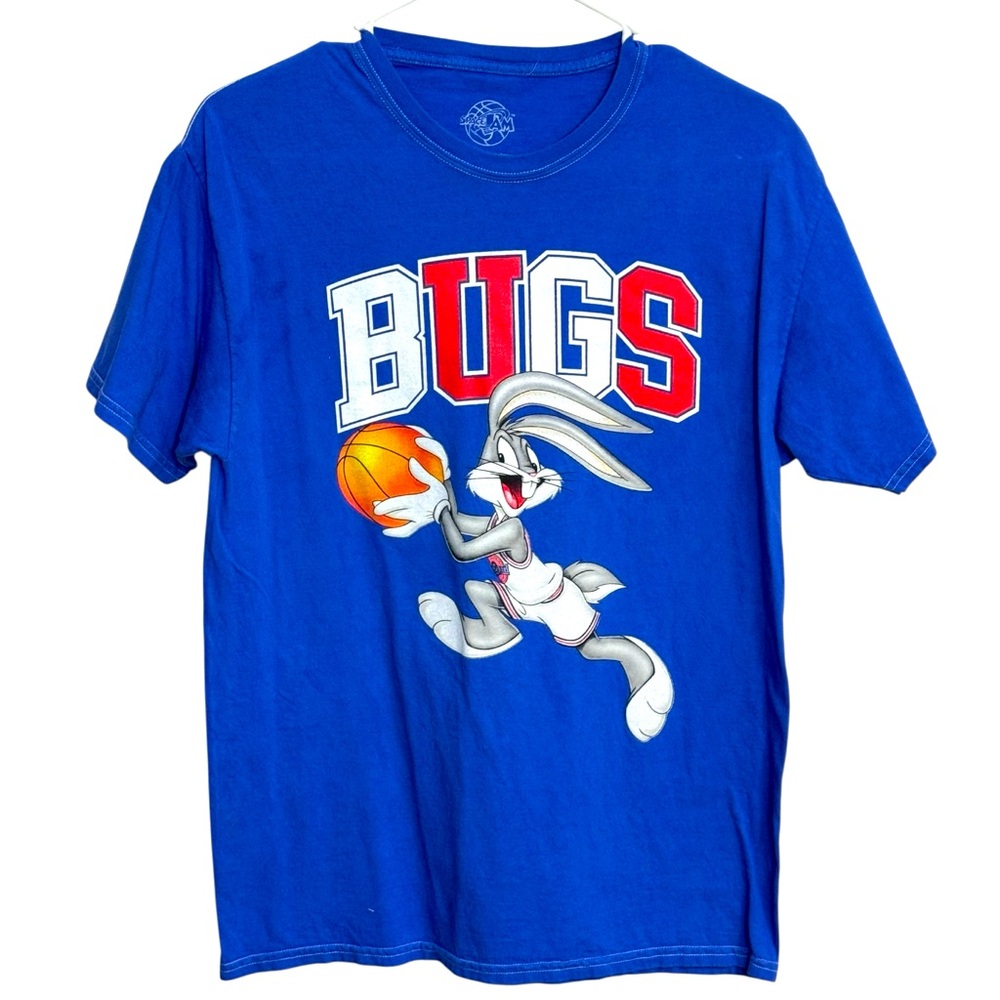 Space Jam Men’s Blue Bugs Bunny Basketball T-Shirt Size‎ M